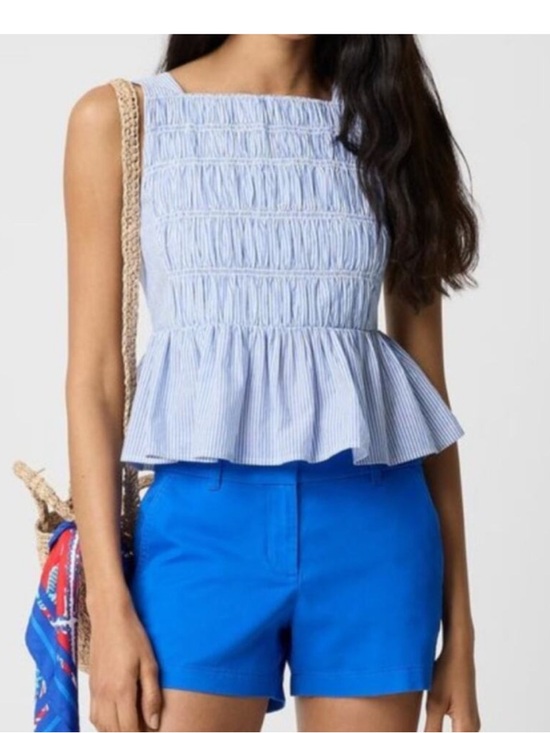 J. Crew Tops - NWOT JCrew Smocked Striped Peplum Tank Top (Size 4)